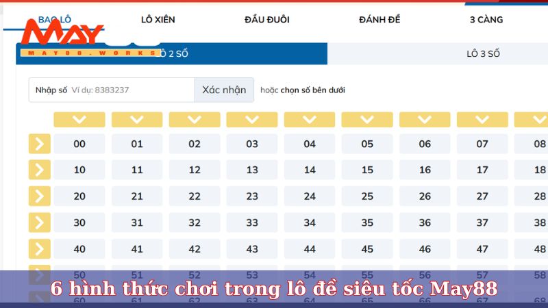 6 hình thức chơi trong lô đề siêu tốc May88