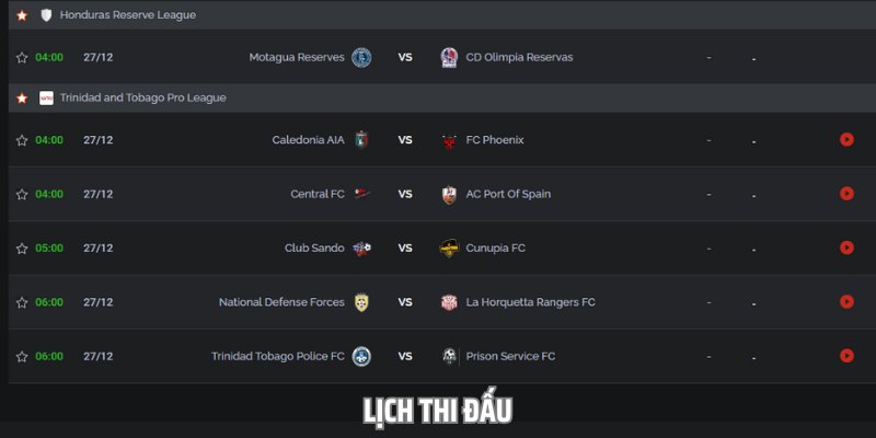 Lịch Thi Đấu 77mcn