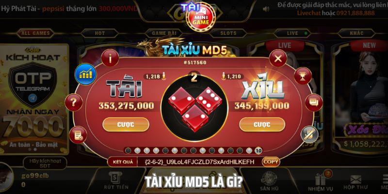 Tài Xỉu MD5 là tựa game xanh chín sử dụng công nghệ mã hoá MD5