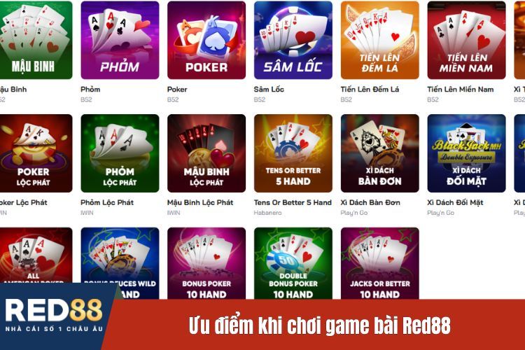 Ưu điểm khi chơi game bài Red88