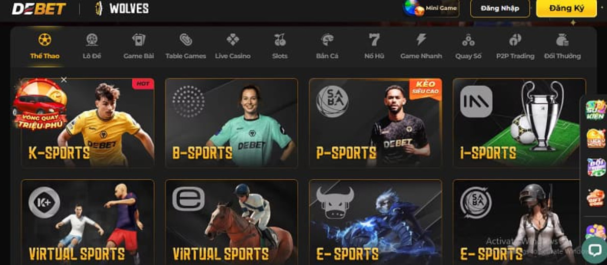 Kho game khổng lồ tại nhà cái Debet