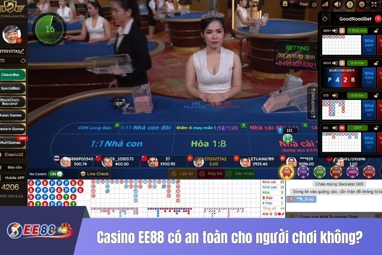 Casino EE88 có an toàn cho người chơi không?