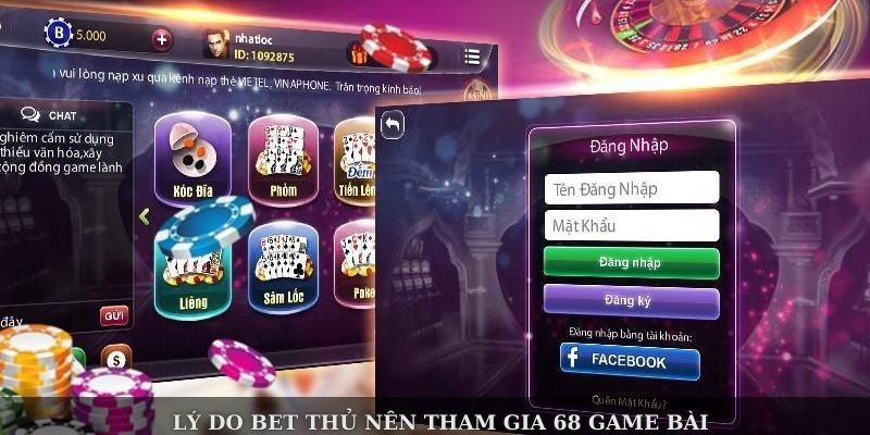 Lý do bet thủ nên tham gia 68 game bài