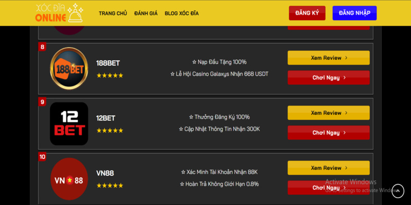 Xóc đĩa đổi thưởng online