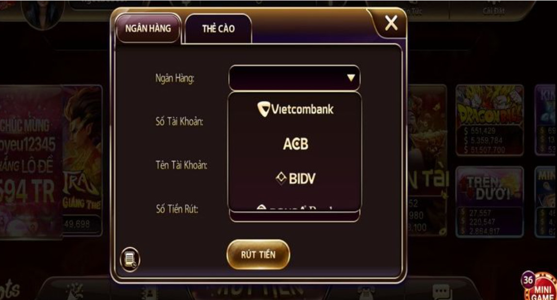 Người chơi dễ dàng thực hiện giao dịch rút tiền Bong88