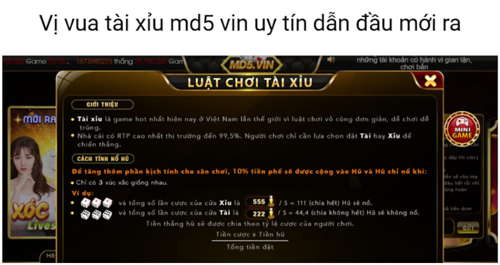 Ảnh hưởng của Tài Xỉu MD5
