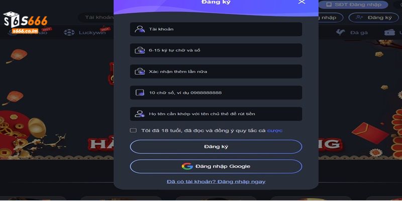 Tới bước 4 là Kết thúc quy trình đăng ký S666