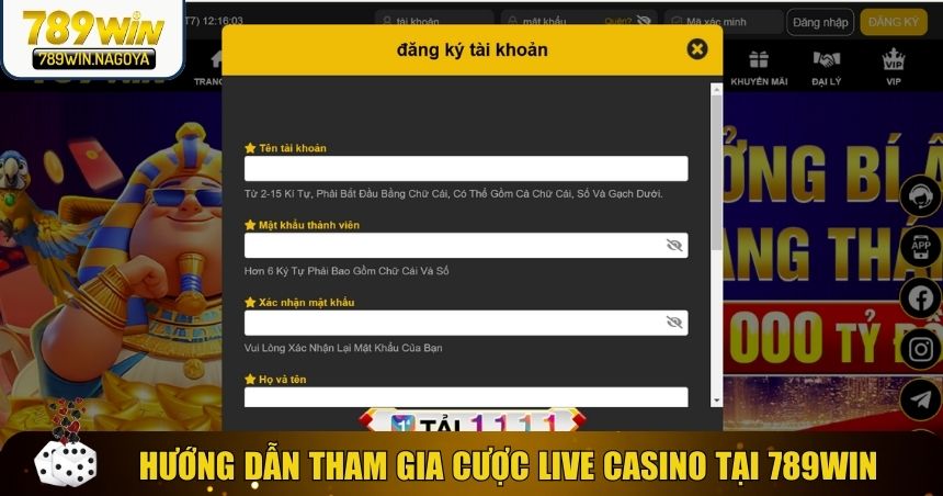 Tham gia Live Casino tại 789win vô cùng đơn giản với vài bước nhanh chóng