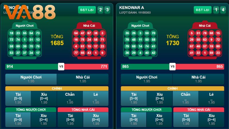 Luật chơi Keno War tại Quay số 5 VA88