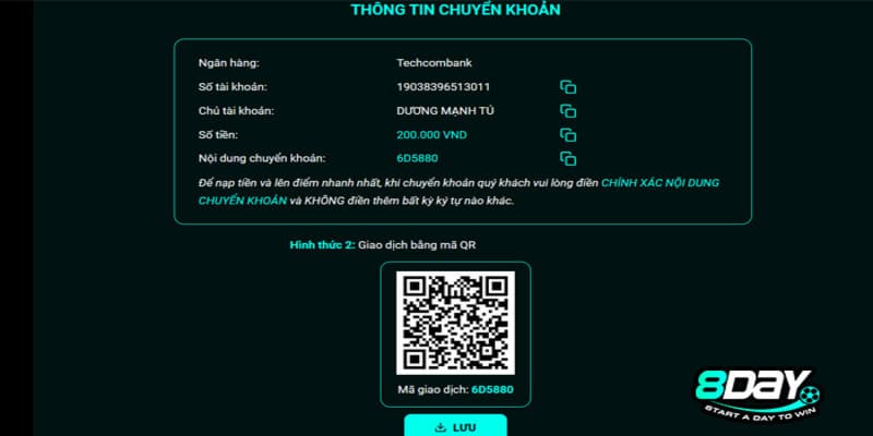 Một số điểm cần lưu ý để nạp tiền 8Day một cách thành công