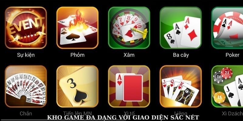 Kho game đa dạng với giao diện sắc nét