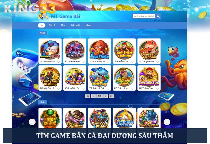 Tìm tựa game tại khung tìm kiếm nhà cái King33