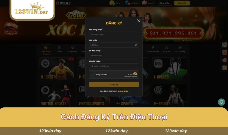 Đăng ký trên thiết bị di động cực nhanh