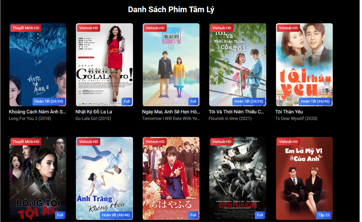 Các phim có trên website