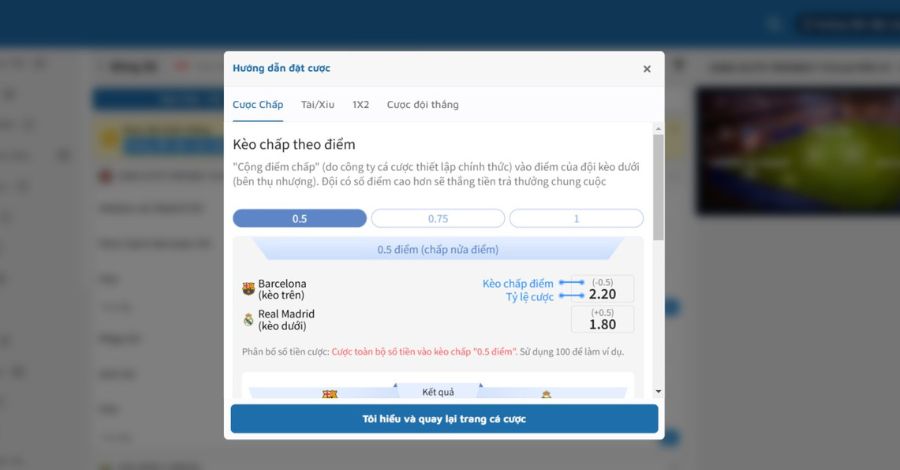Các loại kèo phổ biến tại sảnh thể thao của Thiên Đường Trò Chơi